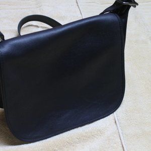 COACH CLASSIC SADDLEBAG NAVY LEATHER SHOULDER BAG